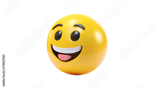 Side view of 3d smiling emoji.