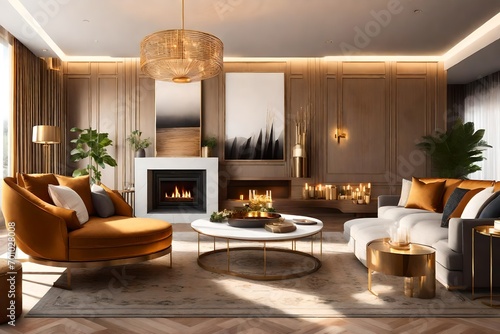 Wallpaper Mural visually stunning digital illustration of a bright living room that brings to life a modern, elegant, and luxurious living room interior design Torontodigital.ca
