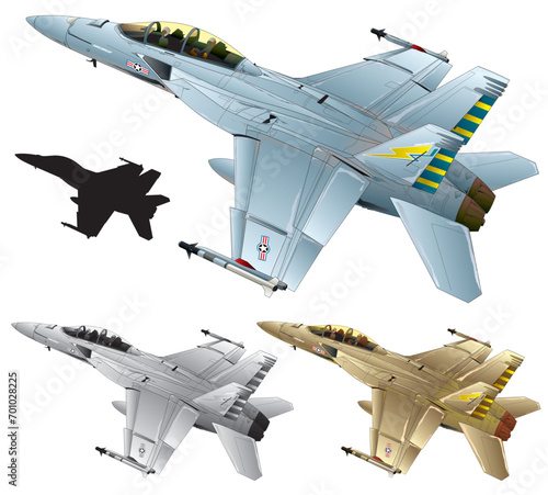 アメリカ海軍マルチロール艦上戦闘機F/A-18F Super Hornet（カラー・喪黒・シルエットなどのカラーバリエーションセット）