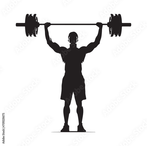 Gym workout silhouette. human fitness vector illustration set.