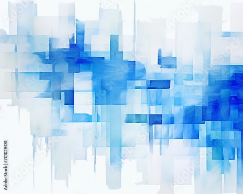 Blue and White Abstract Background with Squares