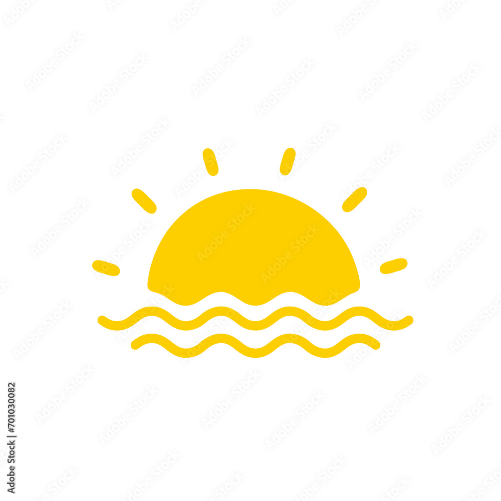 The sun sets on the sea on a summer evening. The sun sets on the sea on a summer evening.