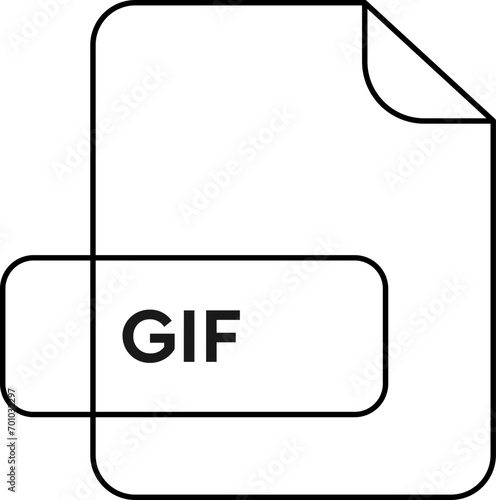 GIF File Extension icon purple and yellow outline color