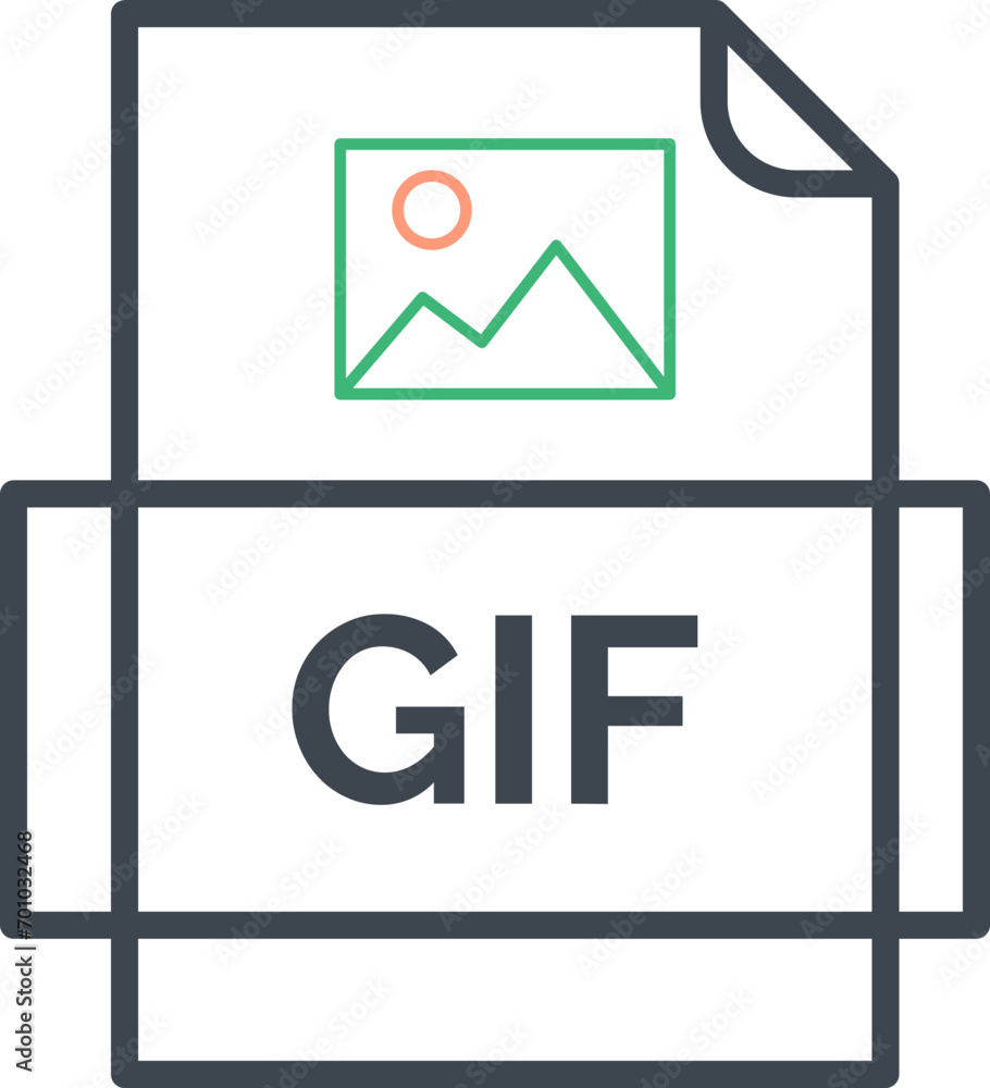 GIF File Icon Thick outline Rounded corners GIF File Icon Thick outline Rounded corners