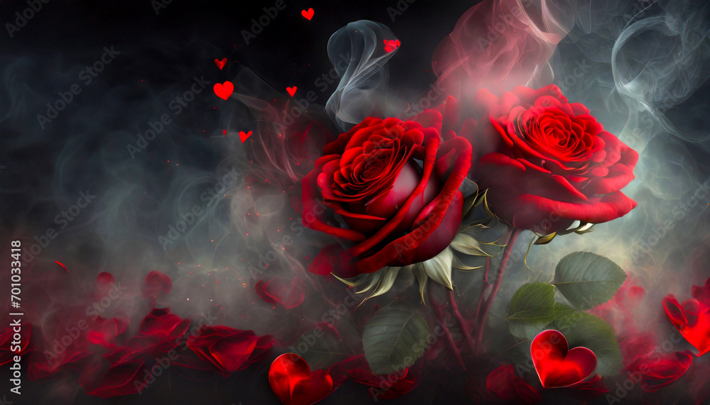 Czerwona róża, kocham Cię, czarne tło