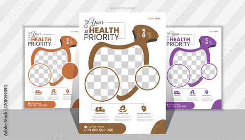 medical flyer template redy for print. photo