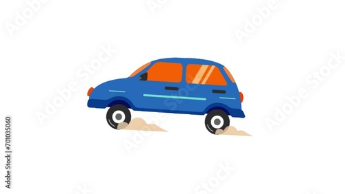 Animated Hatchback Car wiggle icon background, logo symbol, social media photo