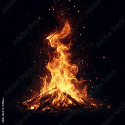 fire in the night photo