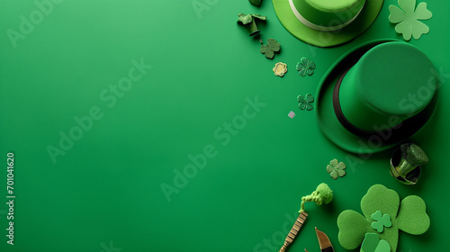St.patrick's day accessory with green background 