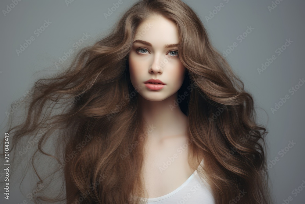 portrait of a gorgeous woman with long hair portrait of a gorgeous woman with long hair