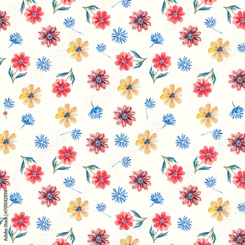 colorful winter flowers repeat background for your wallpaper, decoration and other designs