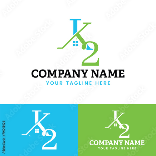 K2 and house logo design template