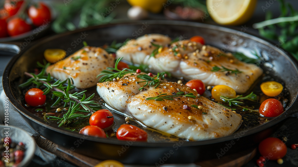 sole meat in a pan sole meat in a pan