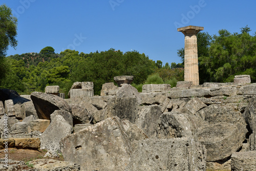 Ancient Olympia; Greece - august 30 2022 : archaeological site