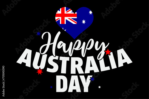 Happy Australia Day australian flag T-Shirt Design