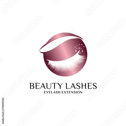 Beauty eyelash logo design for women fashion with creative concept