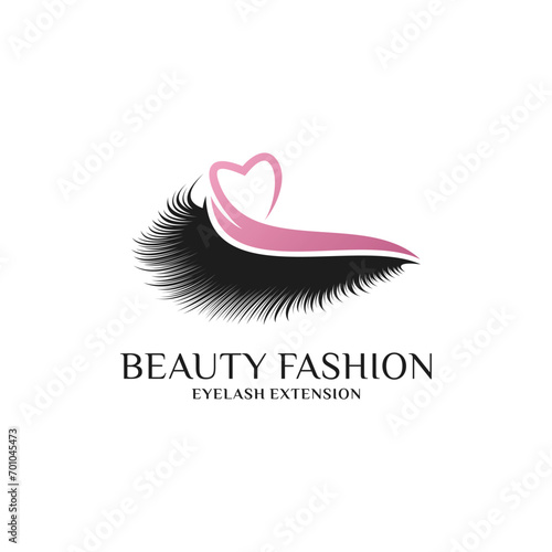 Beauty eyelash logo design for women fashion with creative concept