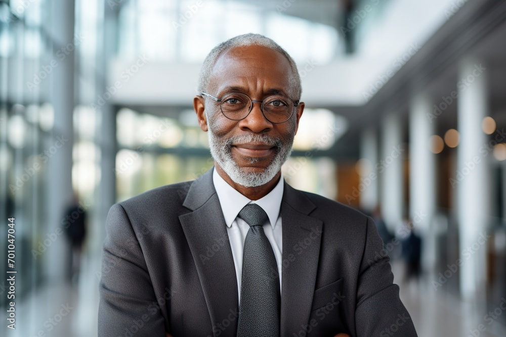 Portrait of an African American businessman, exuding confidence, professionalism, and a strong sense of leadership Portrait of an African American businessman, exuding confidence, professionalism, and a strong sense of leadership