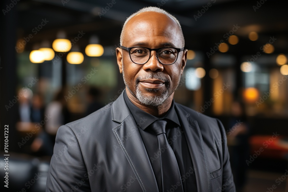 Portrait of an African American businessman, exuding confidence, professionalism, and a strong sense of leadership Portrait of an African American businessman, exuding confidence, professionalism, and a strong sense of leadership