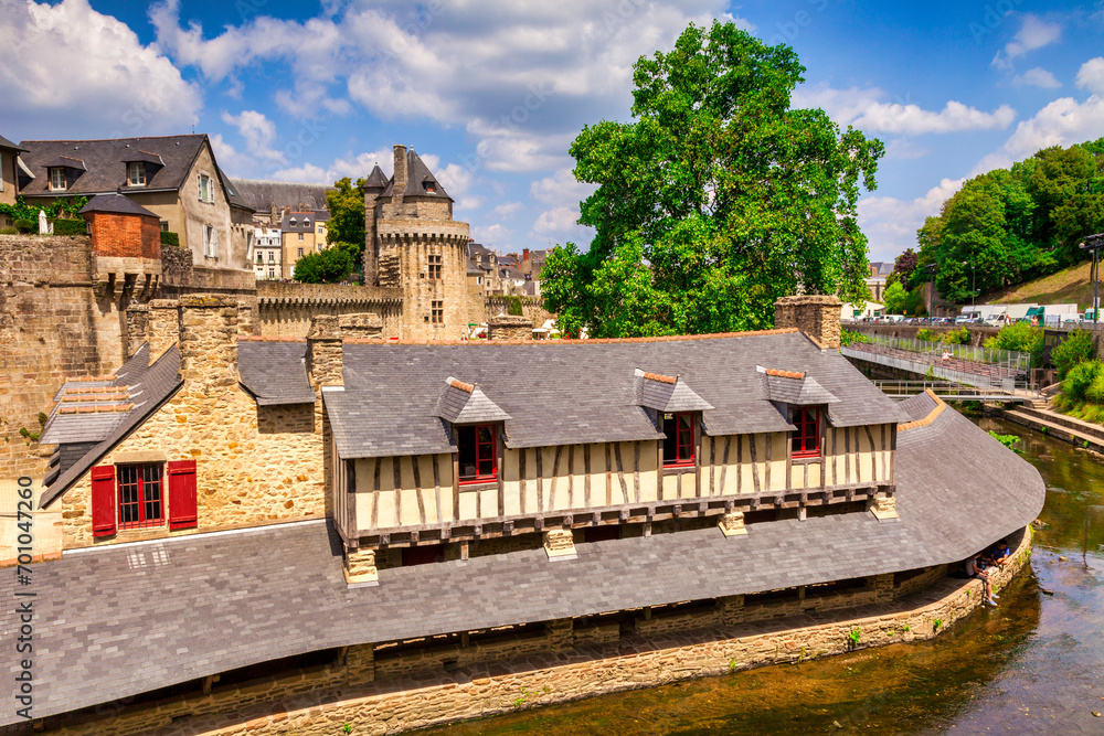 The Old Wash House in the medieval city of Vannes, Brittany, France.