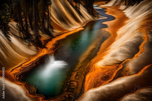 waterfall in the mountains