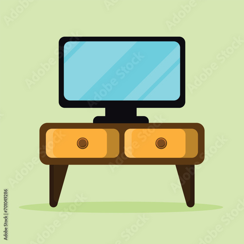 TV table icon. Subtable to place on furniture, interior, etc.