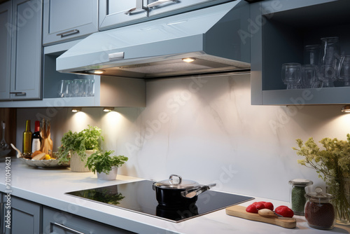 Ventilation hood in a modern kitchen photo