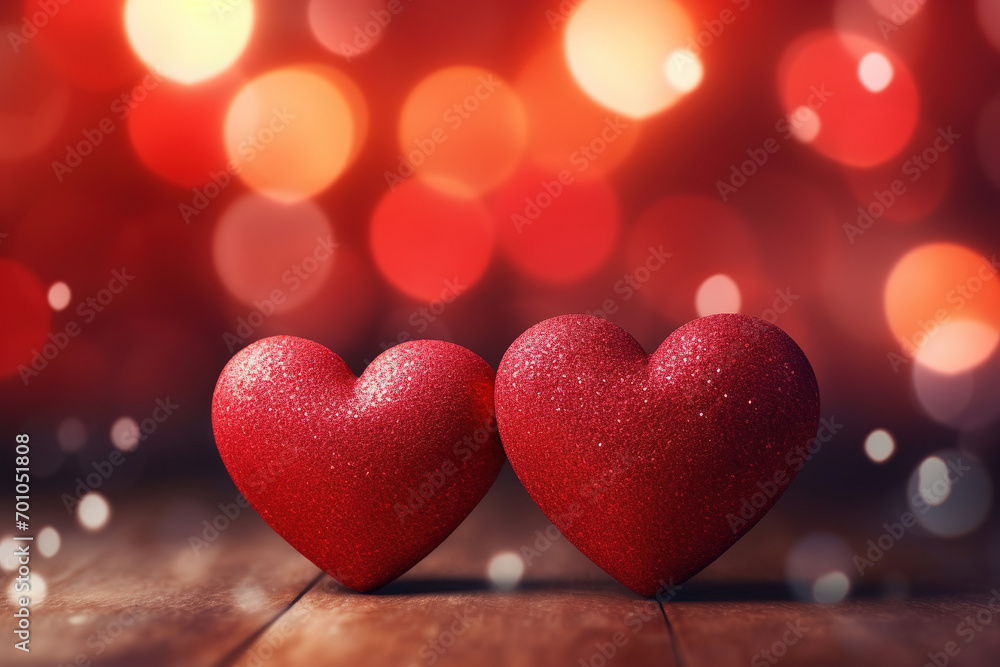 Red Heart-Shaped Love on Wooden Table with Festive Blur Bokeh Background. Ideal for Valentine's Day, Mother's Day, New Year, Anniversary, Birthday Party Card Red Heart-Shaped Love on Wooden Table with Festive Blur Bokeh Background. Ideal for Valentine's Day, Mother's Day, New Year, Anniversary, Birthday Party Card