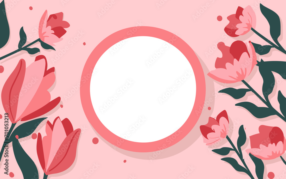 Valentine's day, women's day, spring abstract background poster with copy space. Good for postcards, email header, wallpaper, banner, events, covers, advertising, and more. - obrazy, fototapety, plakaty 