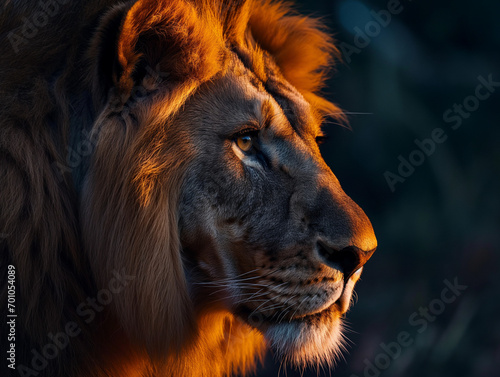 Majestic Lion Close-up Portrait in the Wild