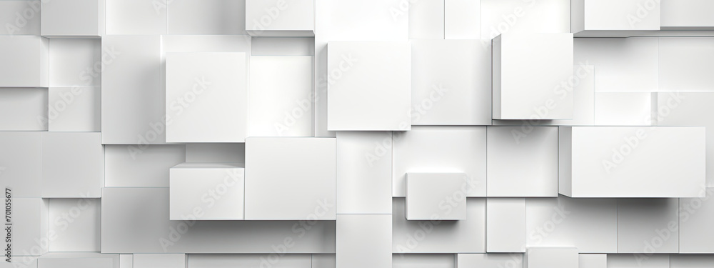 A White Wall with an Array of Geometric Squares A White Wall with an Array of Geometric Squares
