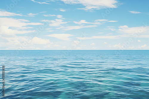 Calm sea with a clear blue sky horizon © agnes