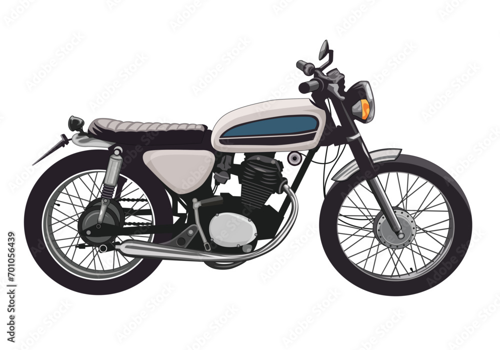 vintage motorbike 100 vector with white background