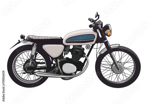 vintage motorbike 100 vector with white background © Yun