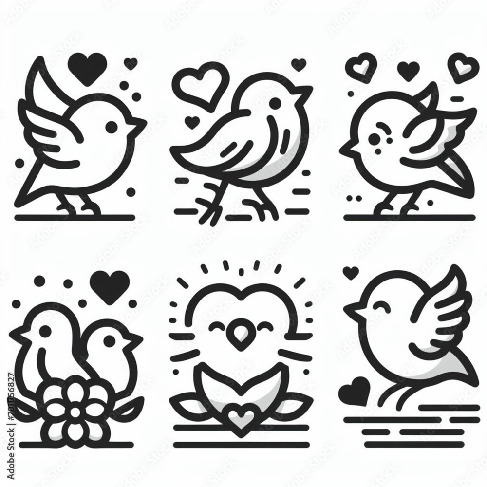 set of birds set of birds