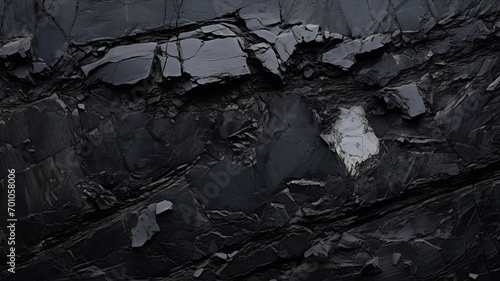 Black obsidian rock texture background  natural wave patterns in a stone  dark stone with cracks  dark stone texture