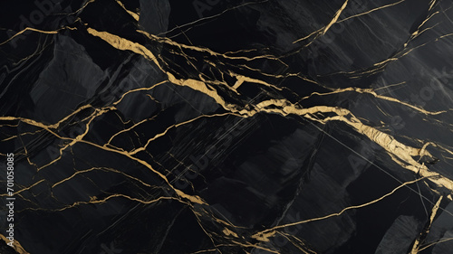 Black and gold marble texture, dark with golden veins, background, photo texture of stone, nature, precious material, yellow cracks pattern, marble background