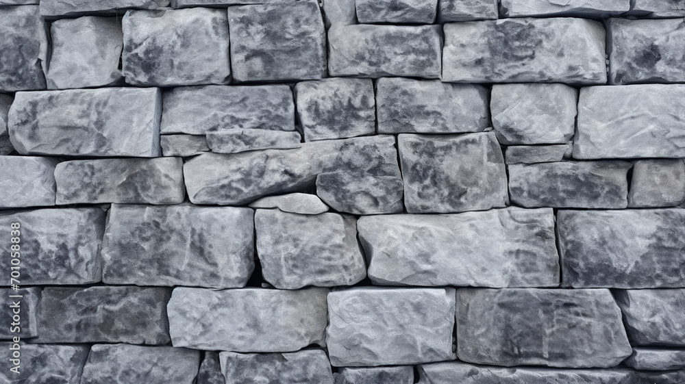 Fototapeta premium grey stone wall background, white stone material, stone and slate wall texture, rough wall made of stone, traditional house, castle