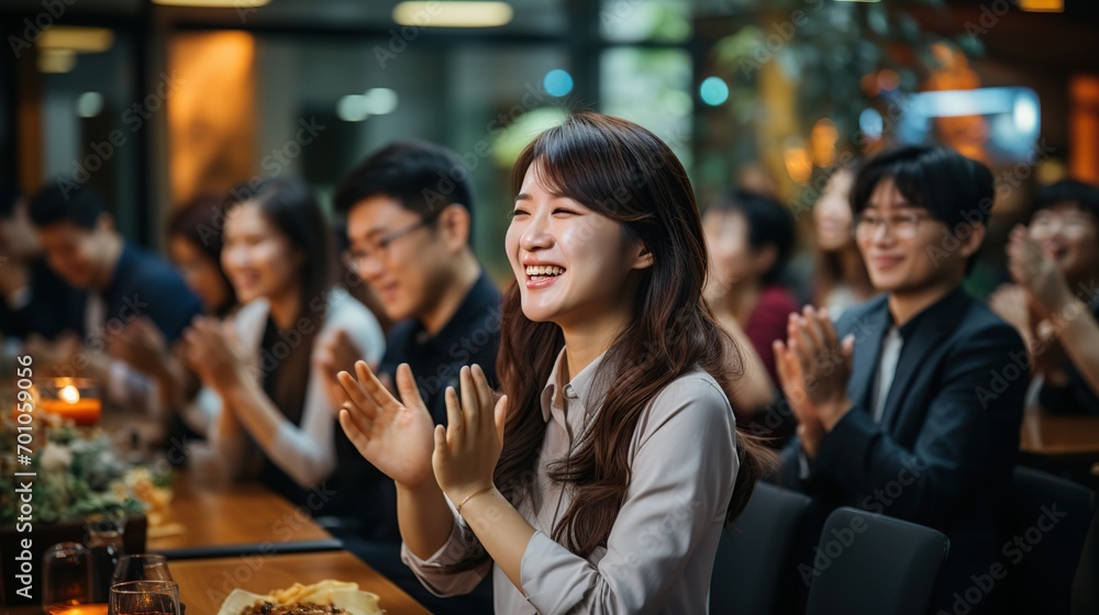Target growth, finance team and diversity of business group clapping for support and happiness. Company success. Generative AI Target growth, finance team and diversity of business group clapping for support and happiness. Company success. Generative AI