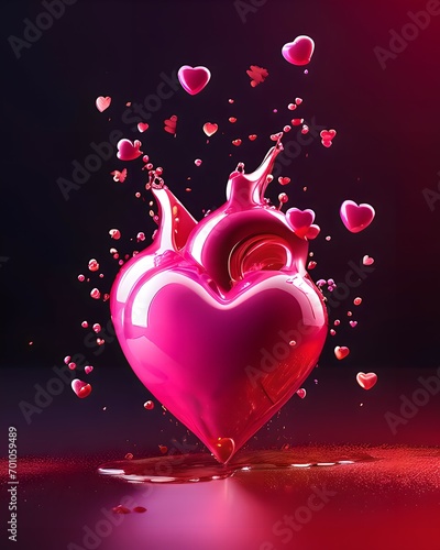 Dzień zakochanych, kocham Cię, różowy wzór serca