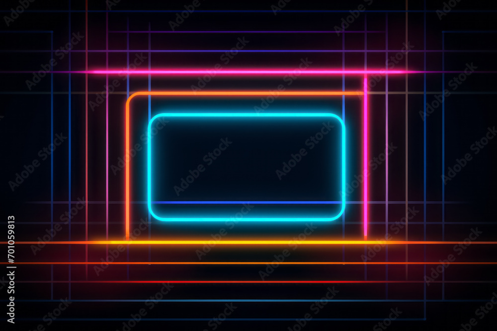 Fototapeta premium Pink and blue abstract neon lines background or pattern, creative design template