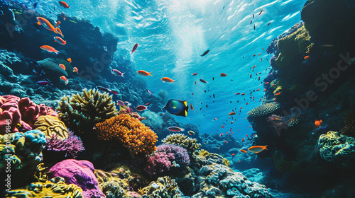 Underwater view of vibrant aquatic ecosystem  AI Generated