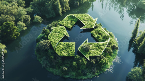 Circular model of refuse, reduce, reuse, recycle, and rot, AI Generated photo