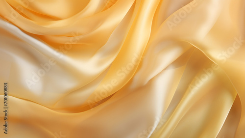 Golden silk, yellow and gold silky fabric, satin cloth, close-up picture of a piece of cloth, waves of fabric, fashion, luxury fabric, background texture, fabric texture,