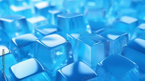 Ice cube for cold beverage, background and pattern of ice cubes, ice cold and snow, Ice concept for drinks, melting ice cubes in a puddle of water