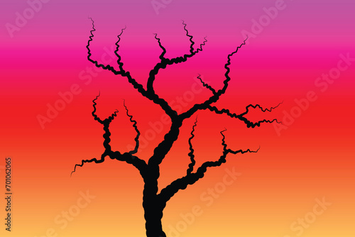 Simple Spooky Halloween Tree vector.