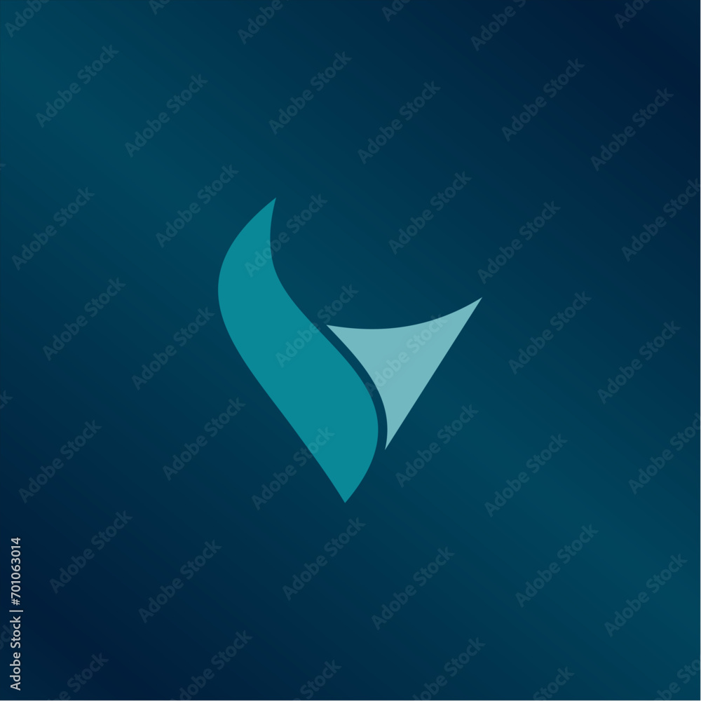 V letter, Victory logo template