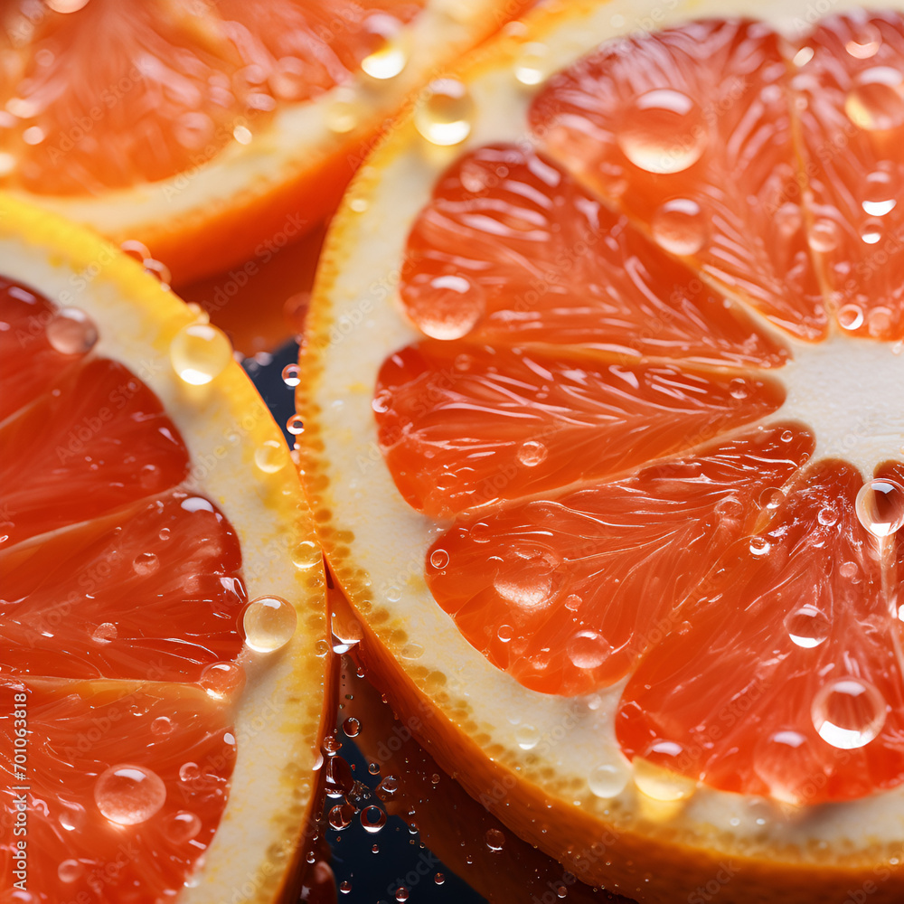 slice of grapefruit up close