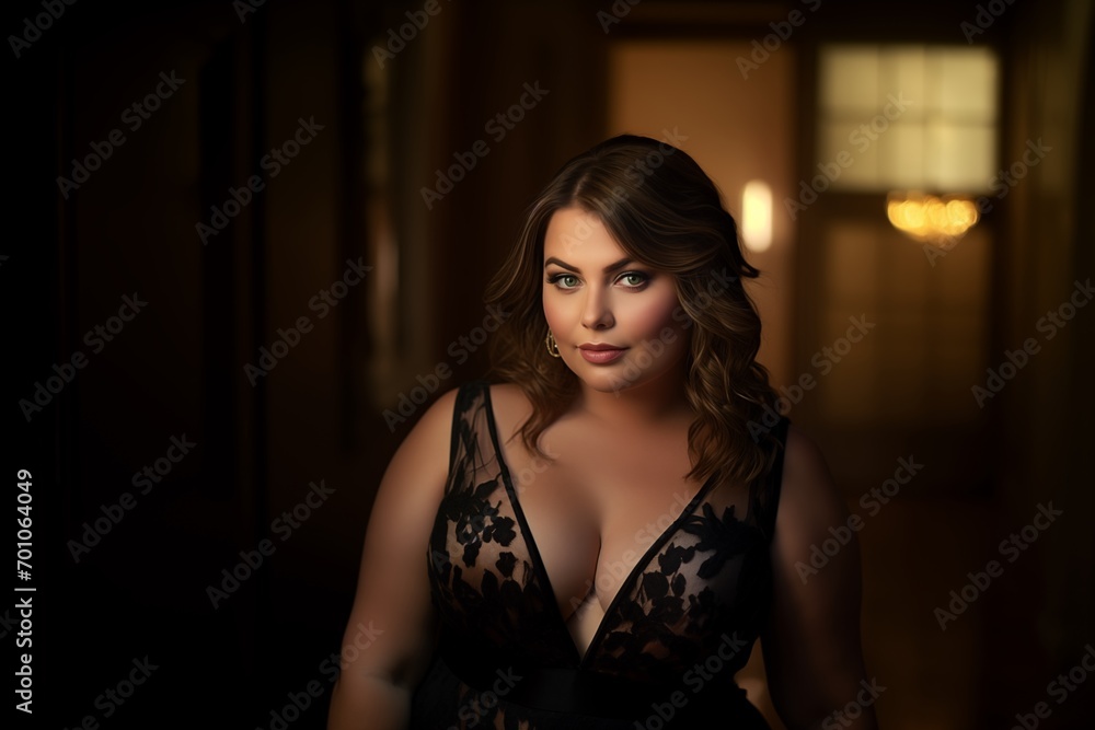 Close up beautiful young buxom woman in open evening seductive dress Close up beautiful young buxom woman in open evening seductive dress