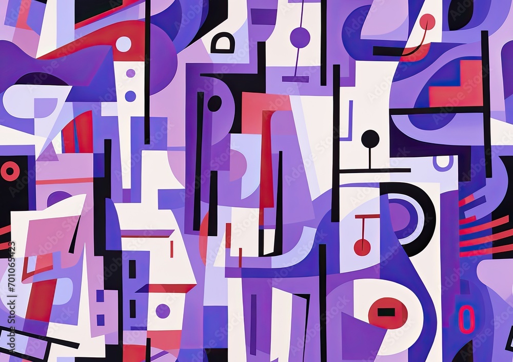 Abstract Geometric Shapes and Lines in Purple Tones Artwork Abstract Geometric Shapes and Lines in Purple Tones Artwork